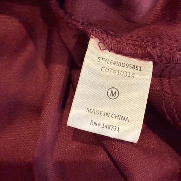 Blue Blush Strappy Mini Dress Wrap Look Adjustable Straps Wine Burgundy Medium - Picture 7 of 12